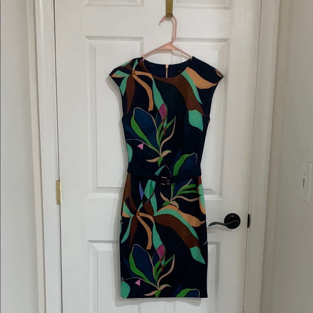 Ted Baker London Multicolor Leaf Pattern Dress